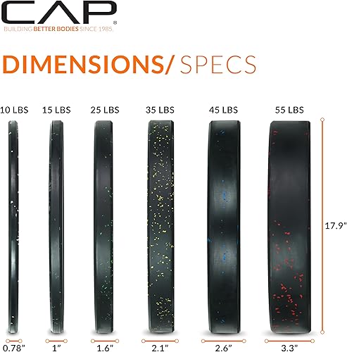 Miniatura 3 de CAP Barbell 2-Inch Olympic Bumper Plate Weight Set with 6 Post Rack  100-370 lbs  Multiple Options