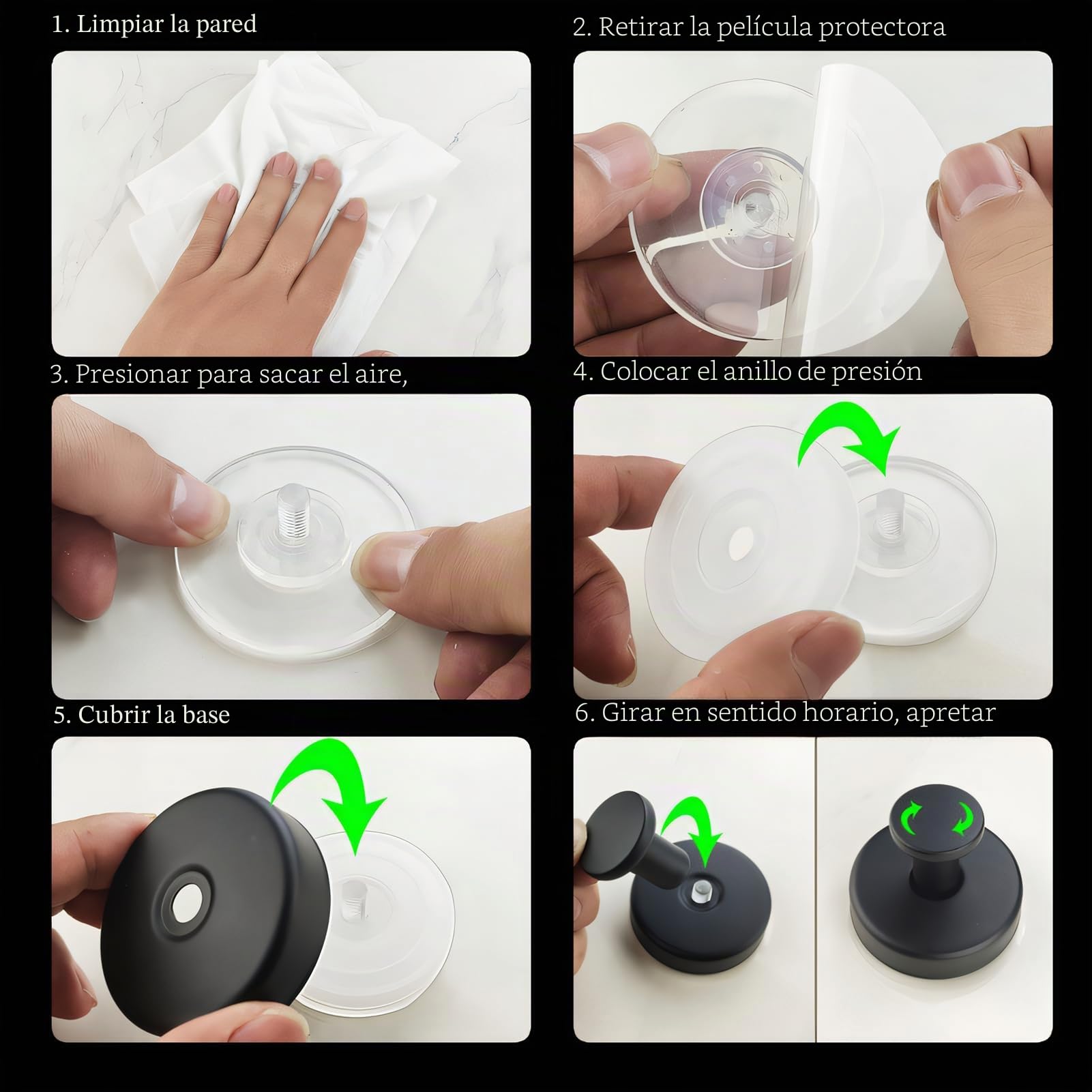 2 PCS ganchos de acero inoxidable con ventosa. toallero ventosa, ganchos con ventosa sin taladrar, percheros, ganchos de pared, para baño, cocina y oficina (Dorado)