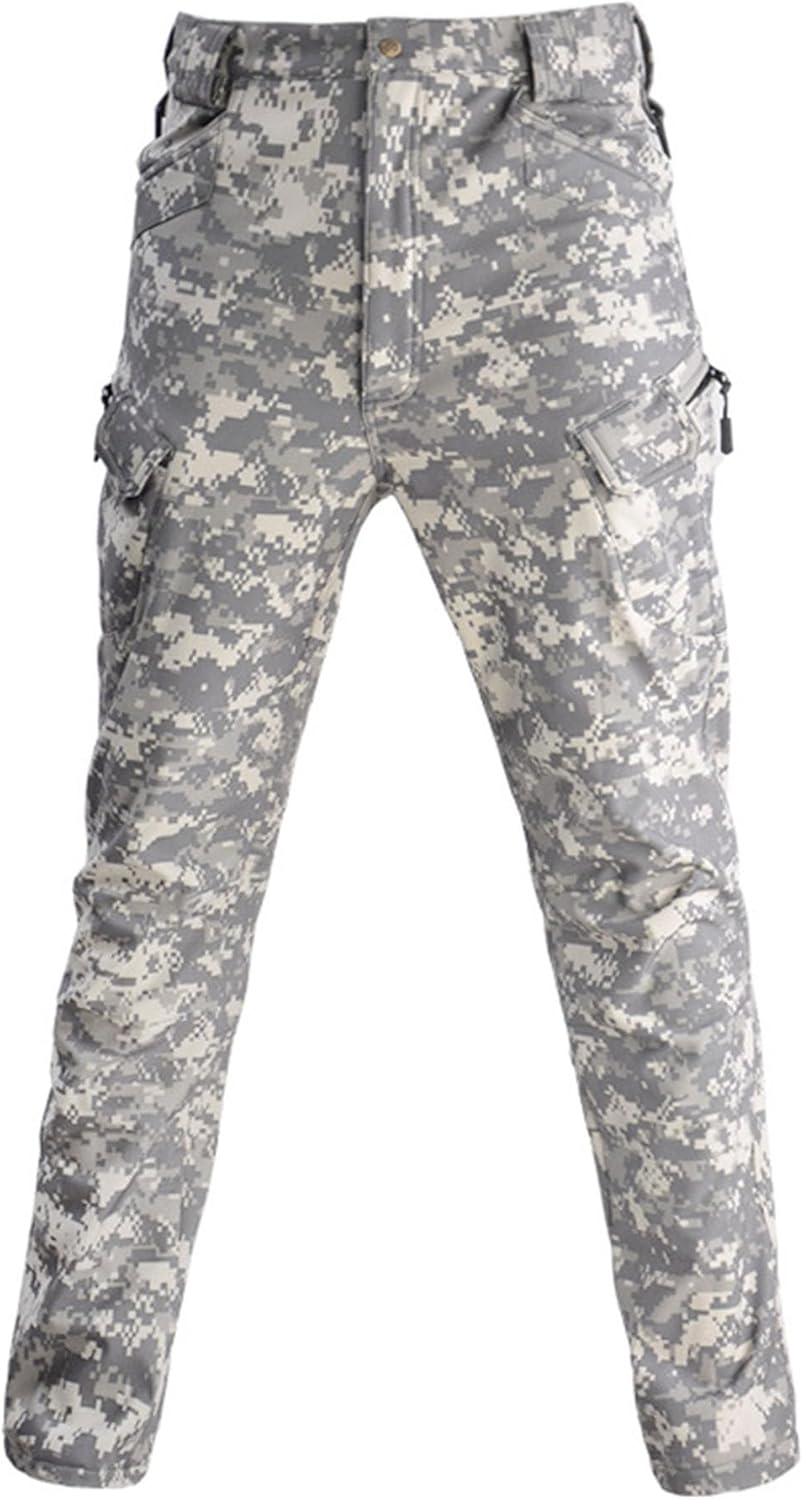 Men's Waterproof Tactical Pants Casual Lightweight Slim Hiking Pants Camo Multi Pockets Utility Ripstop Work Cargo Pant