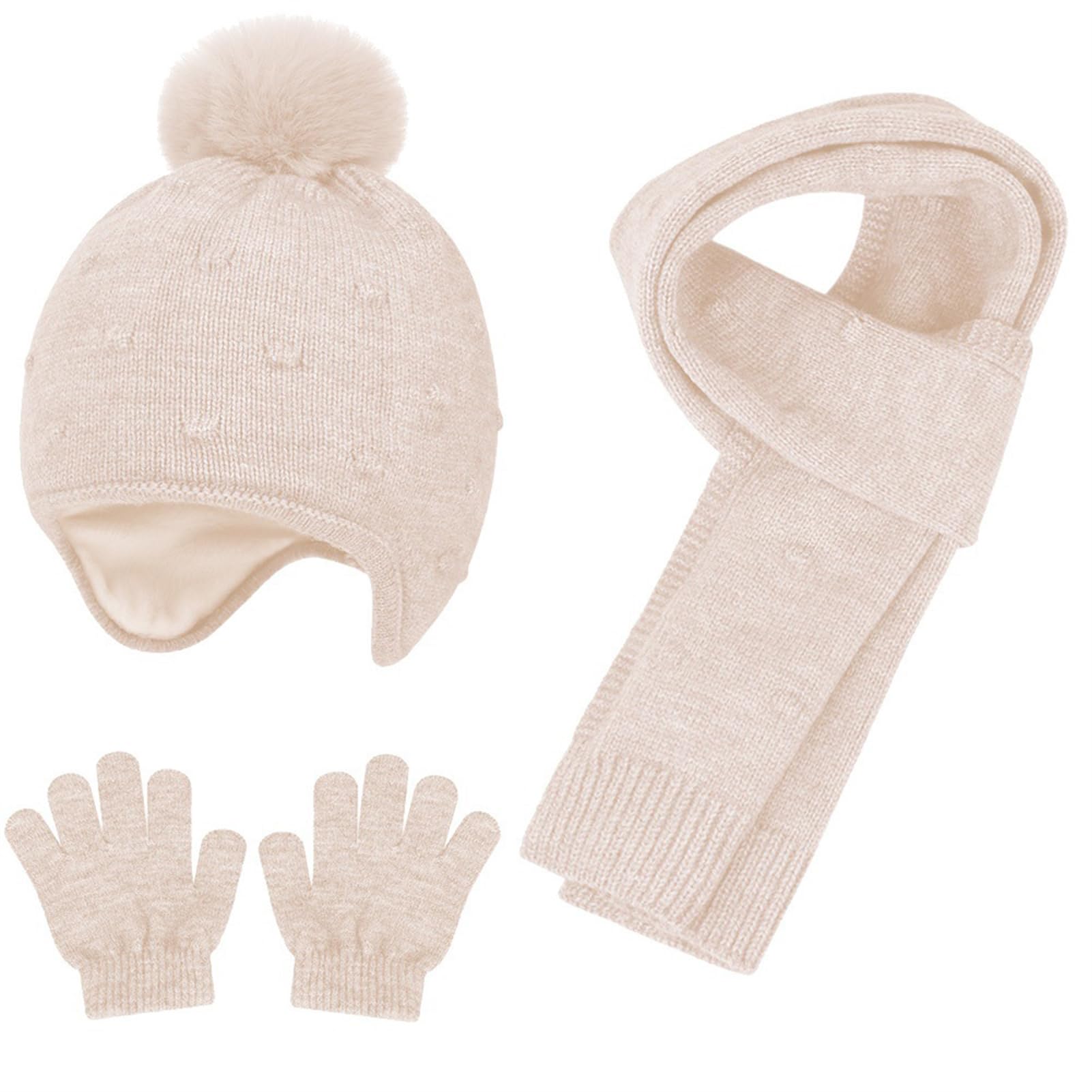 Conjunto Gorro y Bufanda Niño Niña para 3-6 Años Invierno Cálido