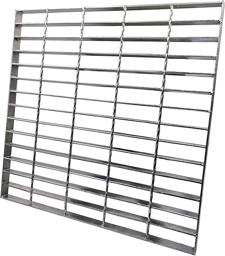 Miniatura 15 de Rejilla de drenaje de acero galvanizado con borde de 12 x 12 pulgadas, Clase B, 28100 libras, cubierta de canal de entrada de alta resistencia