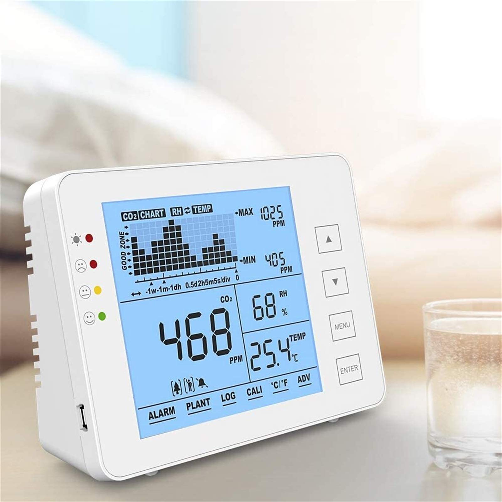 Analyseur de gaz de dioxyde de carbone RJJ avec mesure de température humidité et modes personnalisés