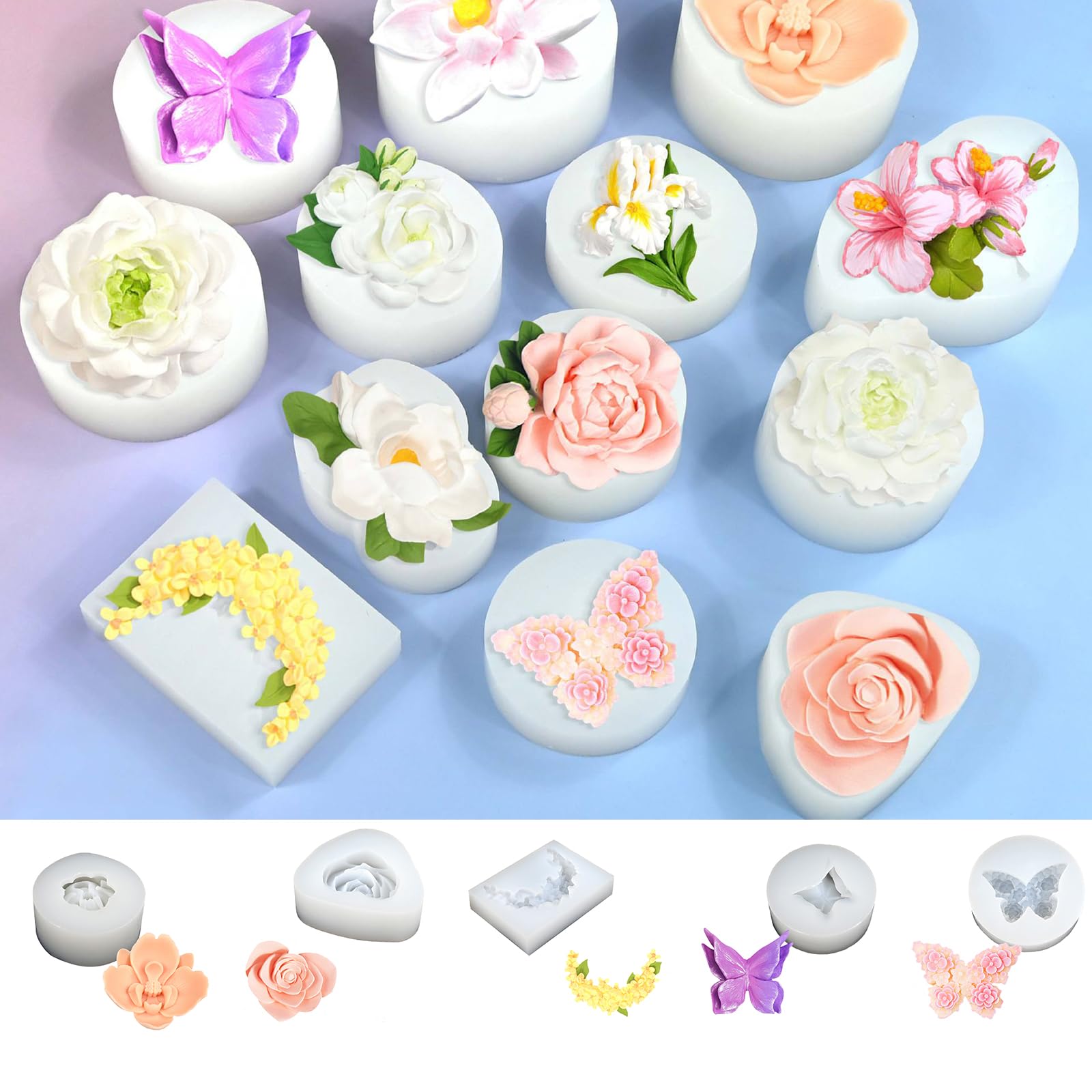 Zkhxhtg bakeware sets Flexible Silicone Dessert Mold Handmade Fondant Cake Decoration Tool Baking Mould for Chocolate Fudges and Cookie