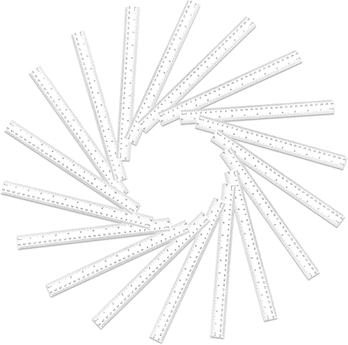 Miniatura 7 de Koogel 2 reglas transparentes, reglas rectas de plástico de 12 pulgadas con centímetros y pulgadas para niños, escuela, oficina, hogar