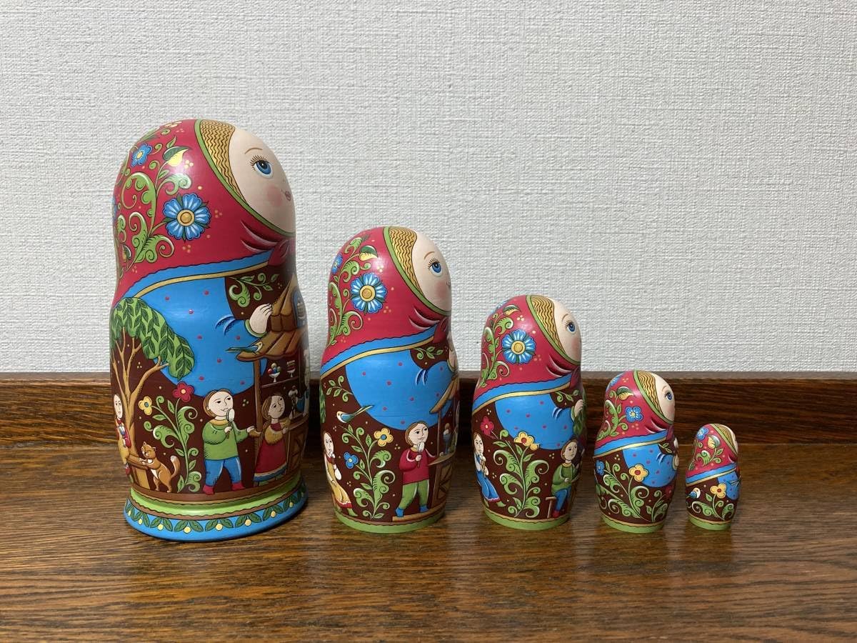 秋の感謝セール♪ロシア雑貨☆マトリョーシカ(5P)アイスクリーム オリガ作 秋の感謝セール♪ロシア雑貨☆マトリョーシカ(5P)アイスクリーム