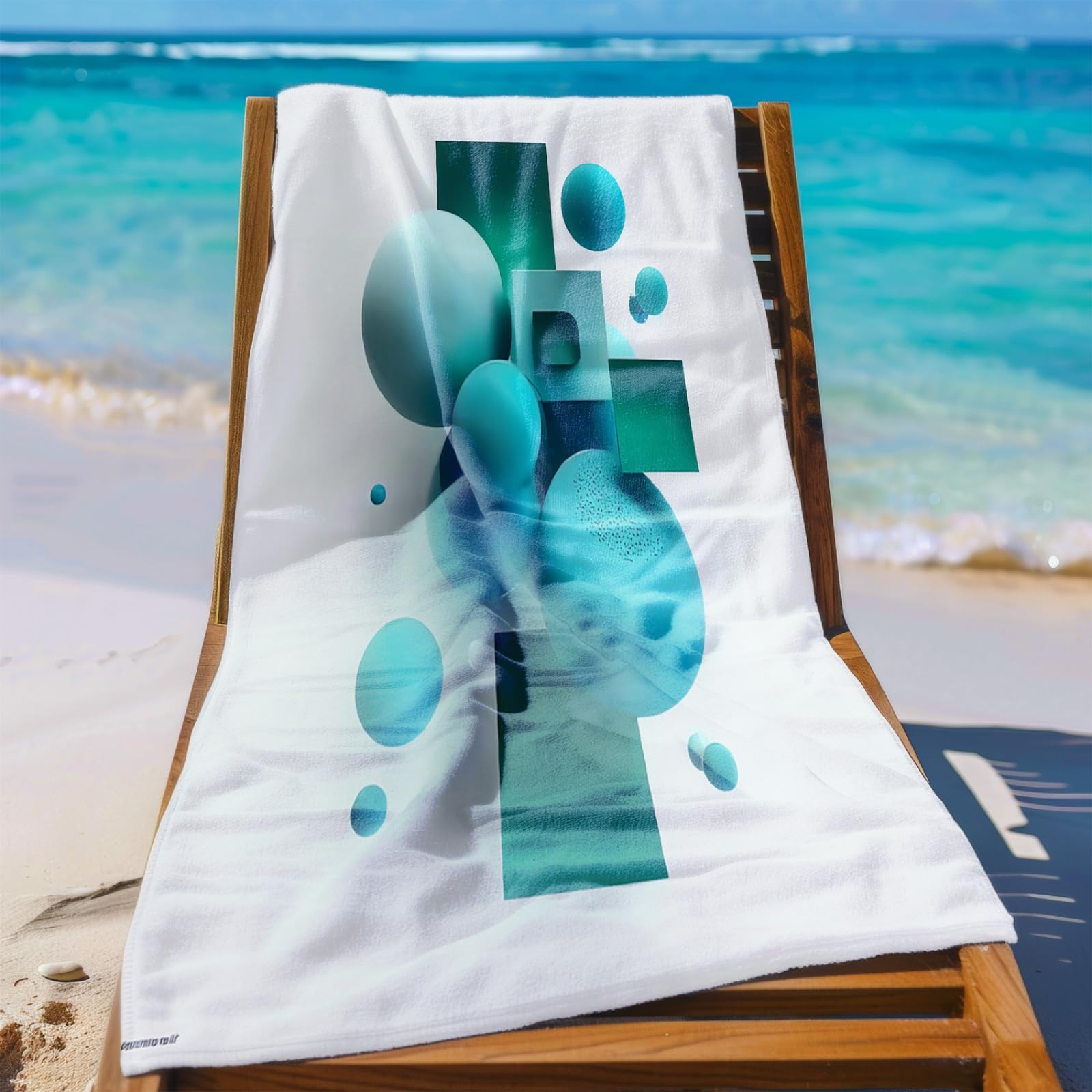 Drap de Plage XXL 200X200 Abstract Bleu Serviettes de Plage en Microfibre,Serviette Piscine Extra Large sans Sable pour Adultes Séchage Rapide