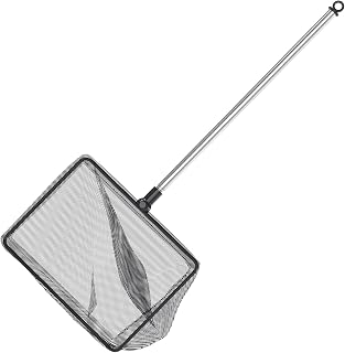 Pawfly Extendable Aquarium Fish Net 6 Inch Fine Mesh Telescopic Handle 9-24" for Betta Goldfish Small Koi Ponds