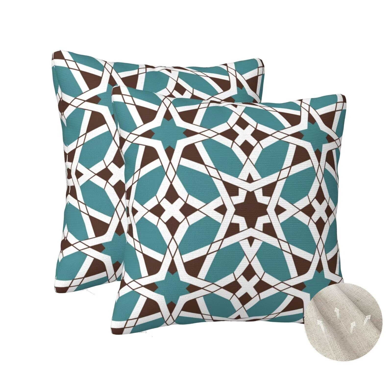 Housse coussin 60x60 cm vert olive lot de 2 pour canapé carré