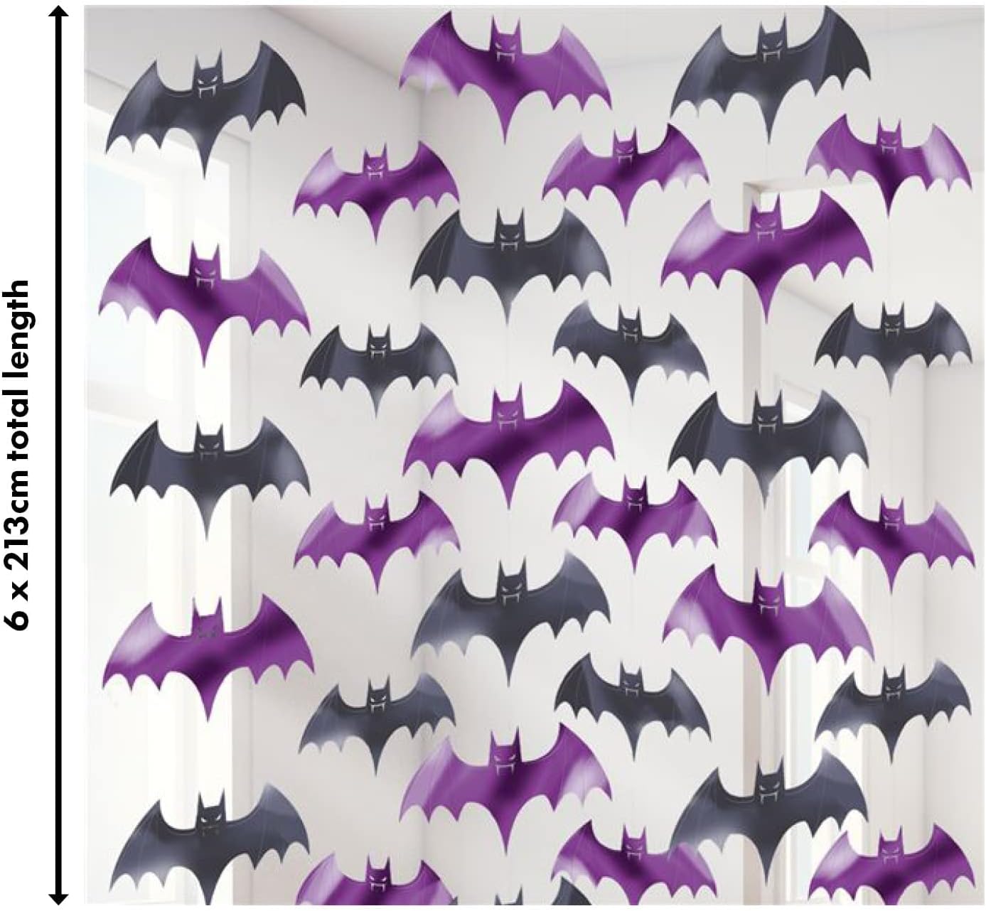 Amscan 672000 - Halloween Party Hanging Bat String Decorations - 2.1m