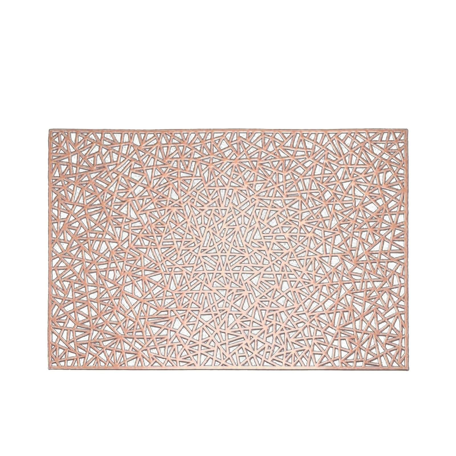 Napperon Table Restaurant Lavable 10 Pièces, 45 x 30 CM Or Rose Napperon Table Salle à Manger Antidérapant PVC, Rectangle avec Géométrique