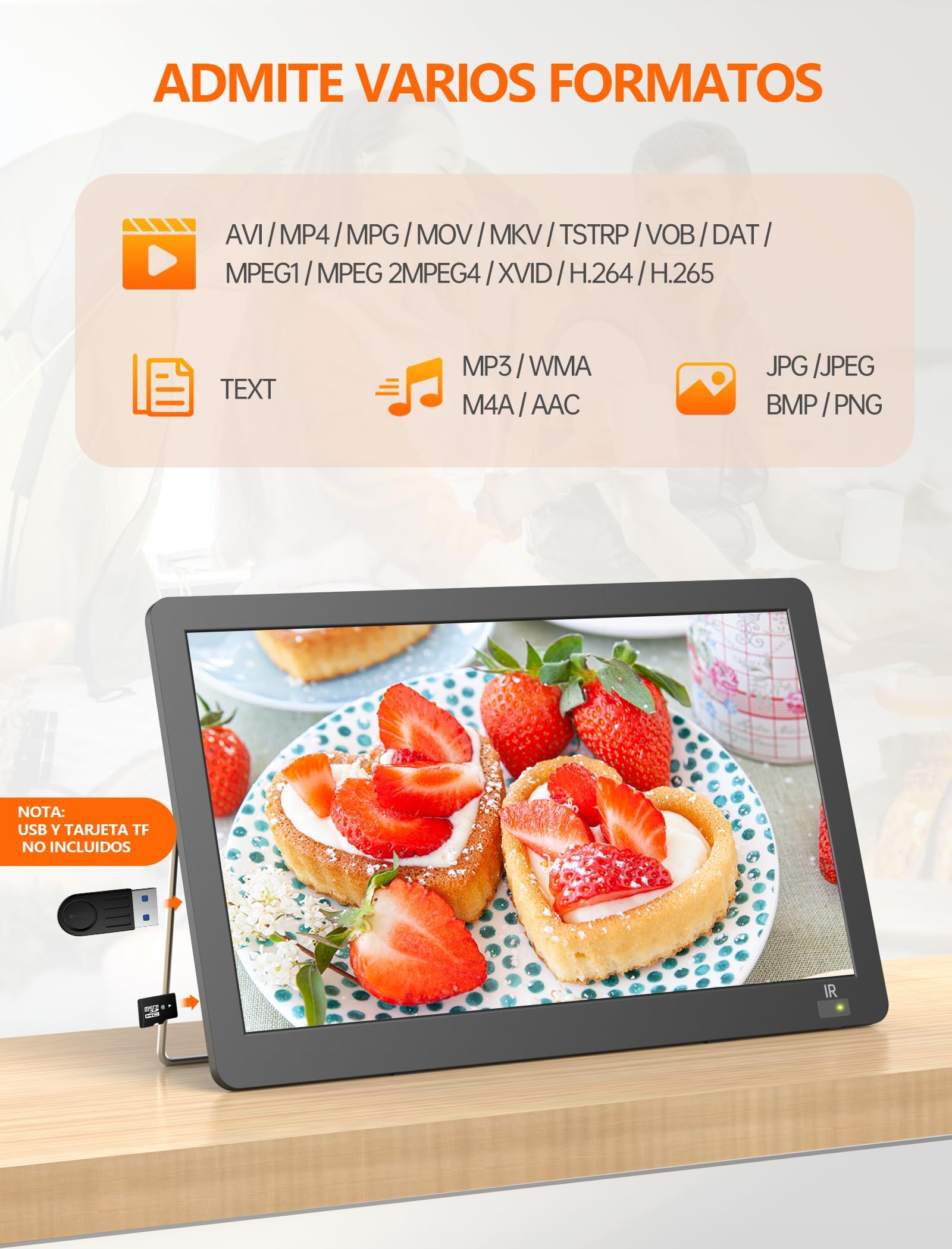Desobry Televisores portátil de 14,2 Pulgadas, 1080P Recargable TV pequeña con Antena y sintonizador DVB-T2, al Aire Libre con Soporte de Entrada HDMI/USB/AV, TV pequeñas para Cocina