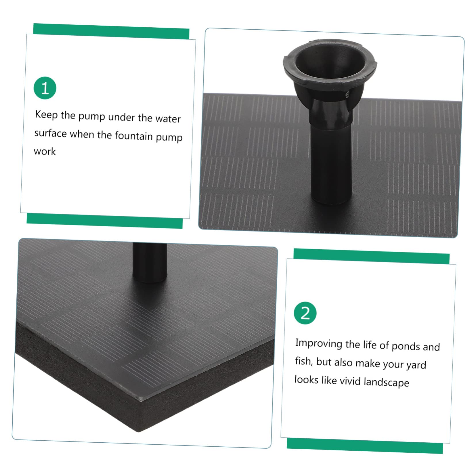POPETPOP 2 Pezzi Pompa Solare Automatica Per Giardino Esterno Attraente Bagno Per Uccelli Materiale Robusto