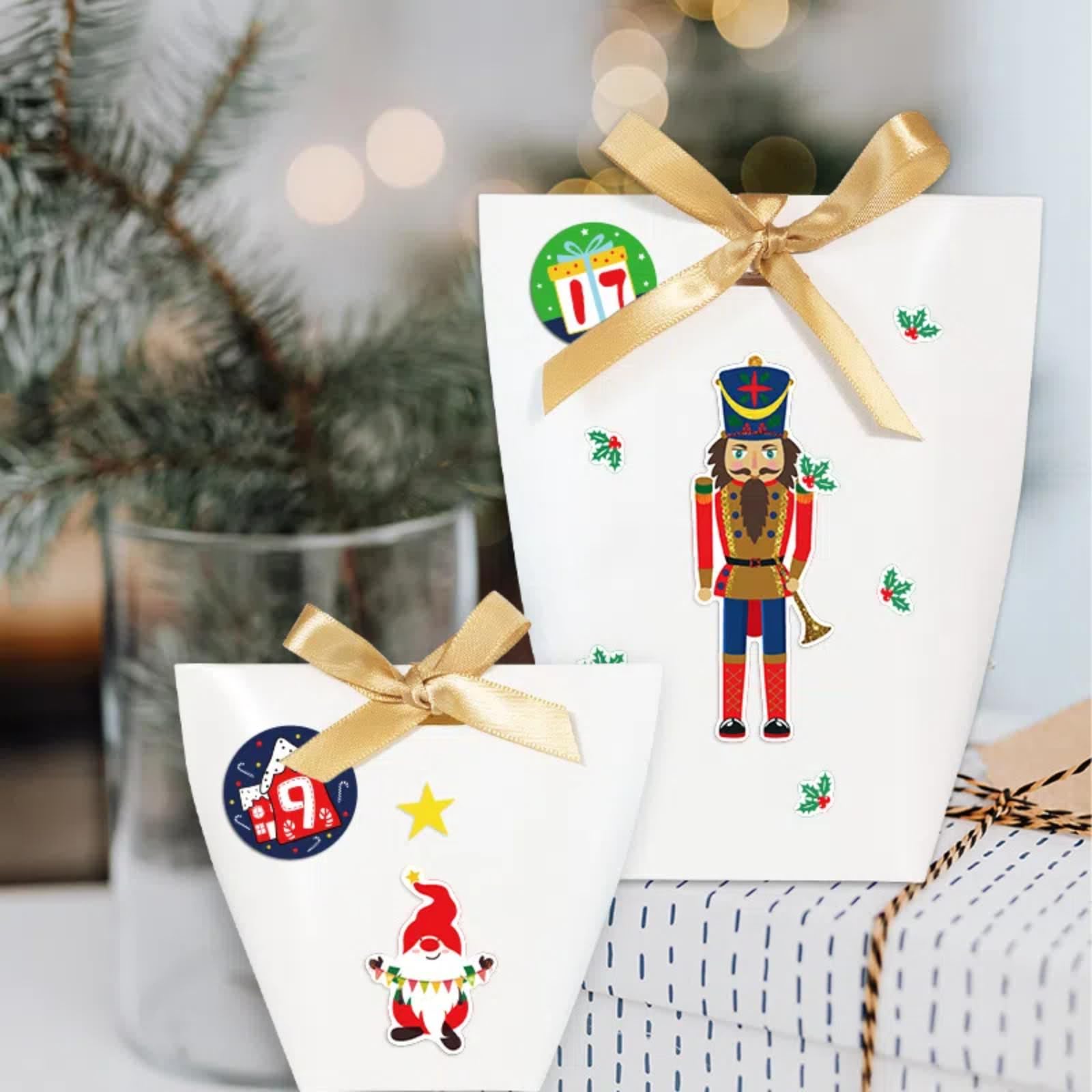 24 scatole vuote per calendario dell'avvento da riempire, 24 giorni di conto alla rovescia di Natale, 2 dimensioni, scatole di cartone per bambini, decorazioni natalizie per le vacanze (bianco)