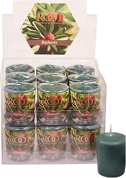 Root Candles Winter Holiday Scented Votive Candles Beeswax Blend Premium Handcrafted 20-Hour Votives, 18-Count, Bayberry