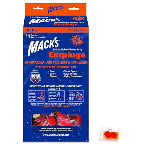 Mack’s® Soft Moldable Silicone Putty Earplugs - Kids Size, 200