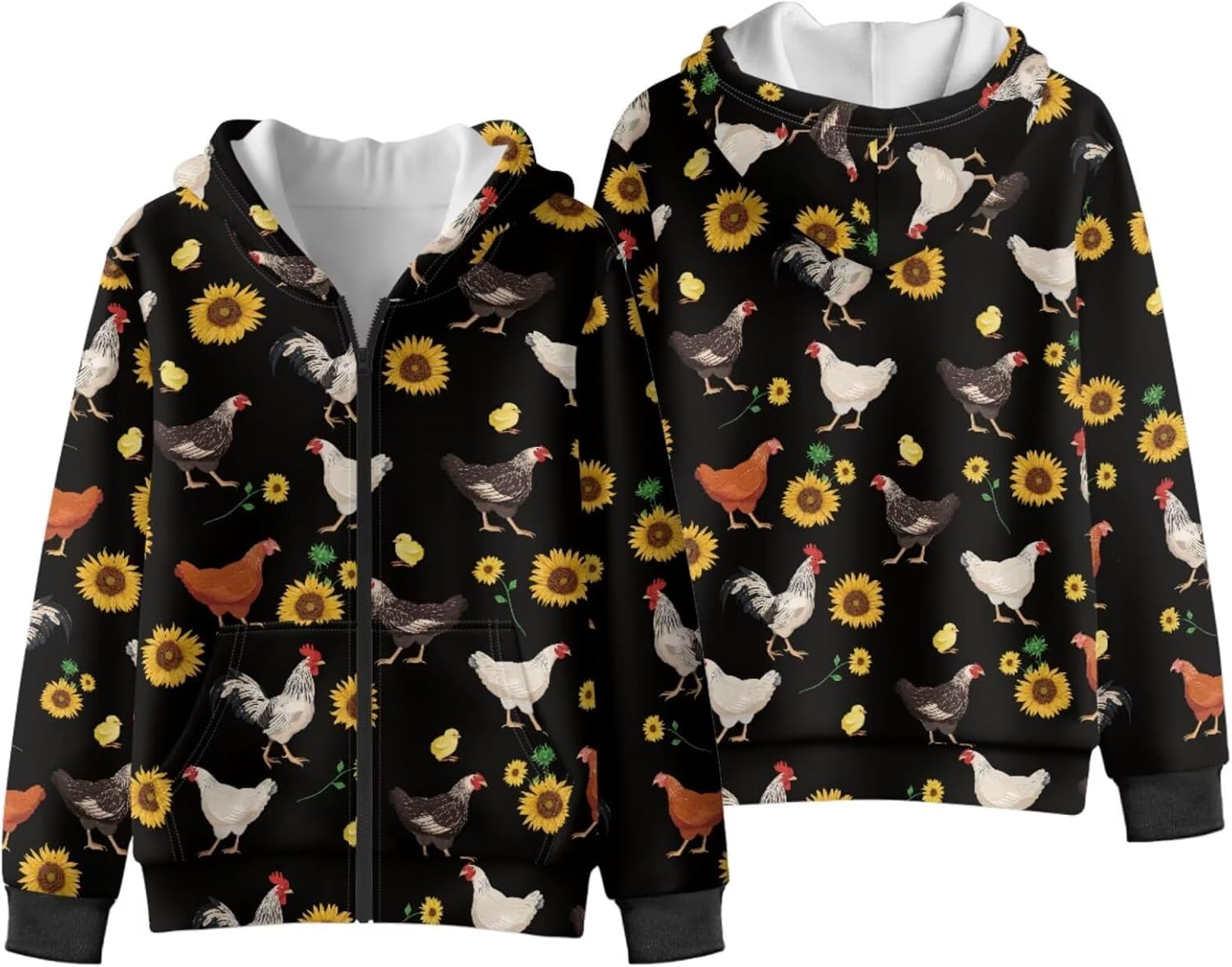 Girls Hoodies Sweatshirt Cute Axolotl Print Pullover with Big Pocket for Kids Fashion Warm Winter 5-16 Years