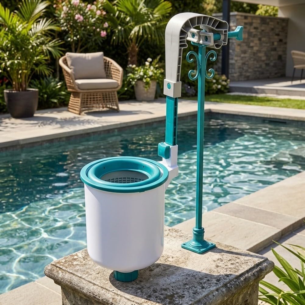 Skimmer per la pulizia fuori terra della piscina, automatico per trappola per foglie con gancio regolabile, per impieghi gravosi per sistemi di pompa filtrante per collettori di detriti in