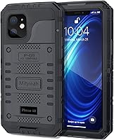 Vista 14 de Mitywah Funda impermeable para iPhone 12 Pro, carcasa resistente a los golpes con protector de pantalla incorporado, funda metálica de cuerpo