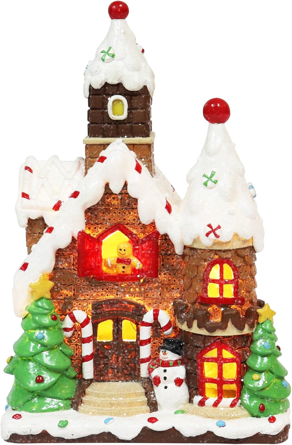 MOMENTS IN TIME Christmas Gingerbread House Lighted Hand-Painted