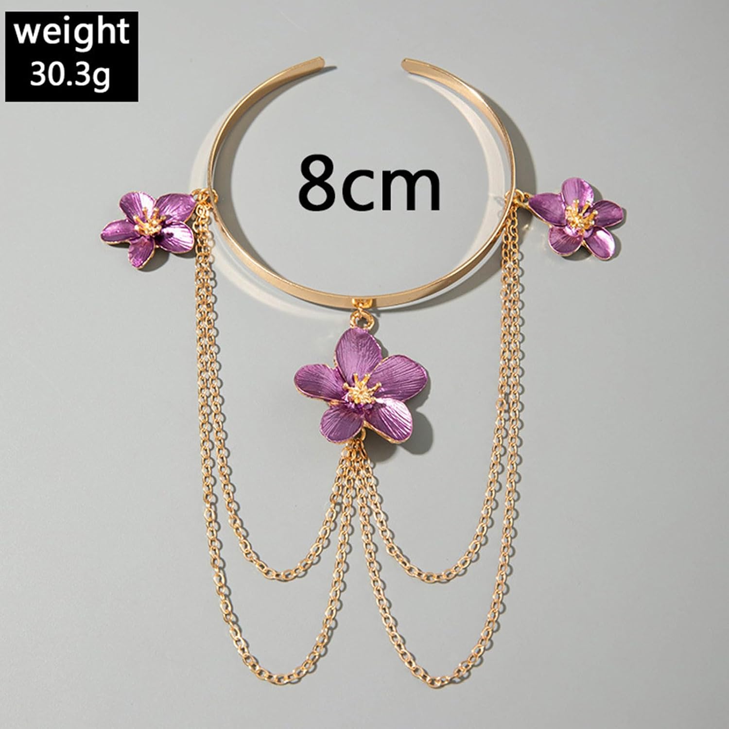 Gold Flower Arm Cuff Bracelet for Women Gold Tassel Flower Upper Arm Bracelet Summer Beach Jewelry Accessories image 4