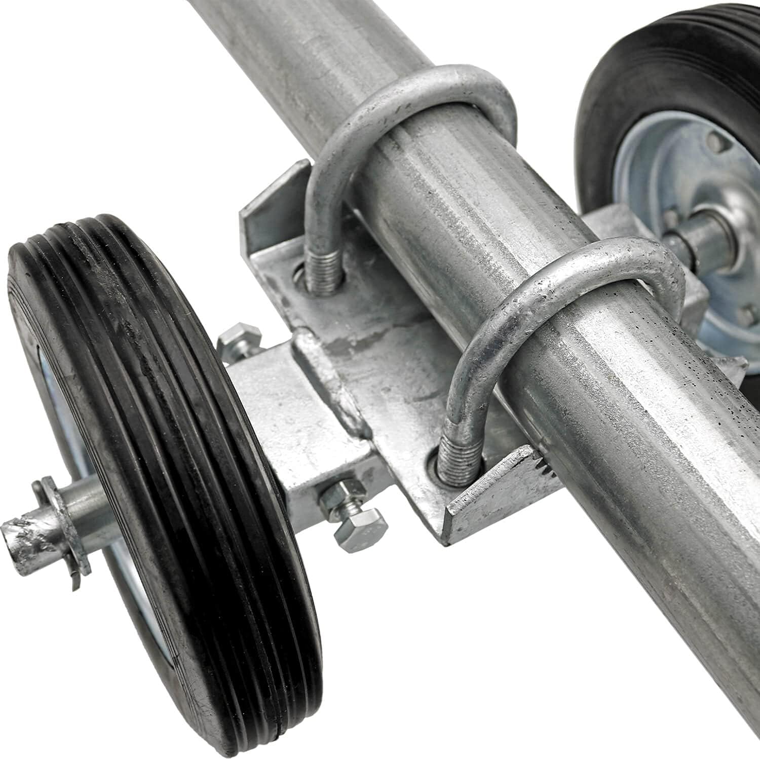 Jake Sales ROLLING GATE 6inches WHEEL CARRIER: for Chain Link Fence Rolling/Sliding Gates - Gate Wheel Rut Runner - 2 Rubber Wheels (axle is 7inches from Wheel to Wheel)