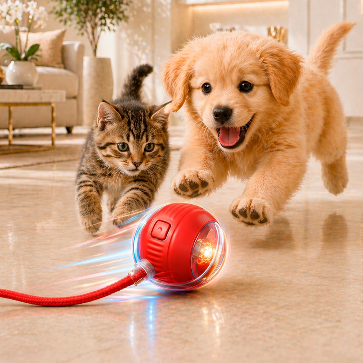 Bola Interativa Pet Inteligente Gato Cão Automática Recarregável Antiestresse Bolinha Giratória Inteligente Eletrônico Brinquedos Pets Anti Mordida Brincar Cachorro Gato Cores Sortidas
