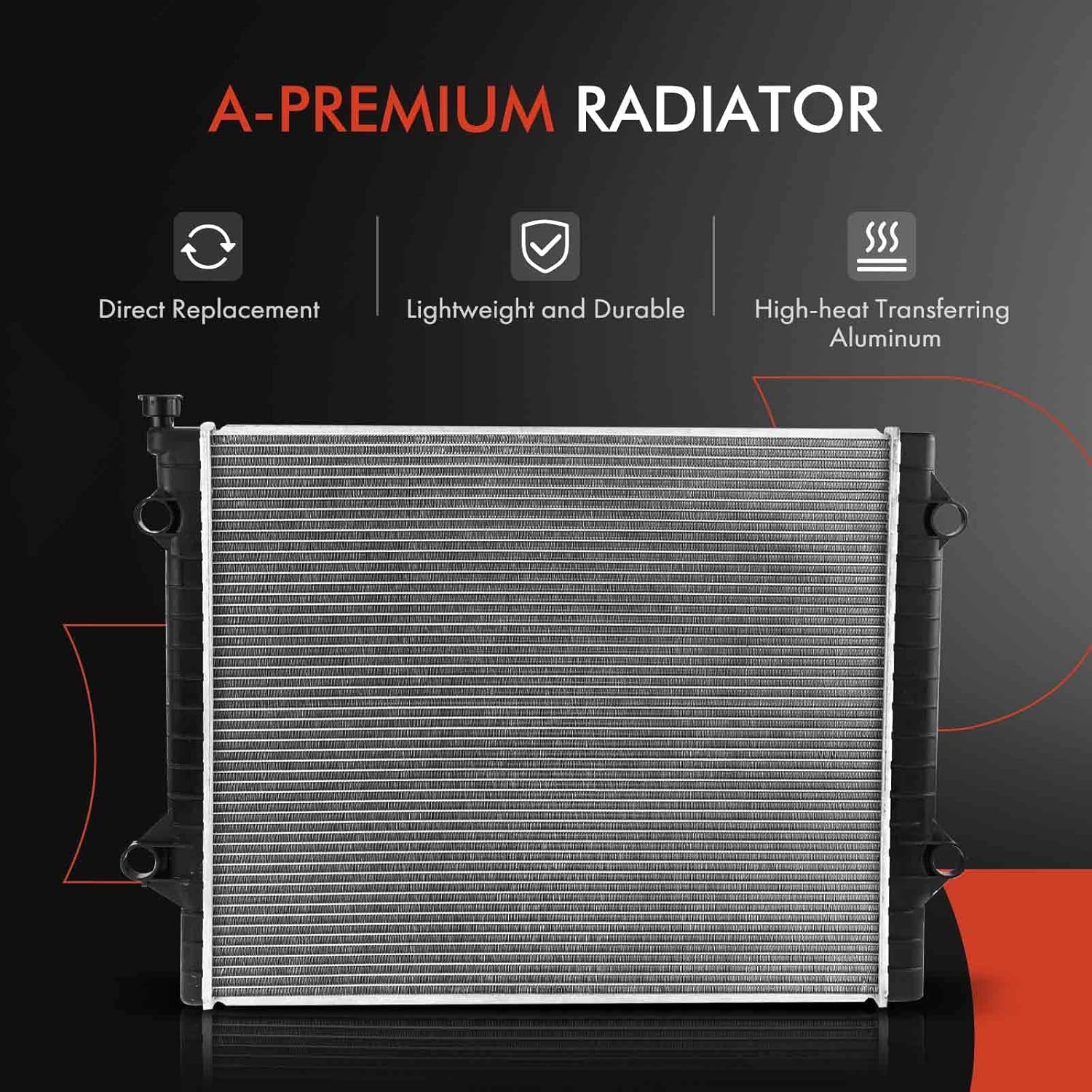 A-Premium Aluminum Radiator & AC Condenser Cooling Kit Compatible with Toyota Tacoma 2016-2021, 2.7L 3.5L, Automatic Transmission, Replace# 1641009300, 8845004012 2-PC Set