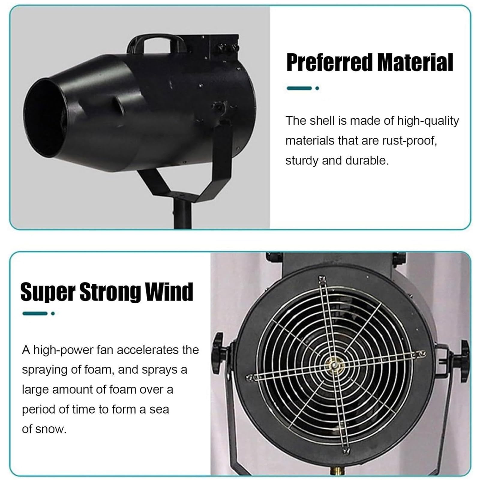 Grande Machine à Mousse (Distance 6-10 M/Zone 80㎡) – Angle RéGlable, Commande éLectrique Manuelle Haute Puissance 1000W – Machine à Mousse à Jet D'Effet De ScèNe,220V