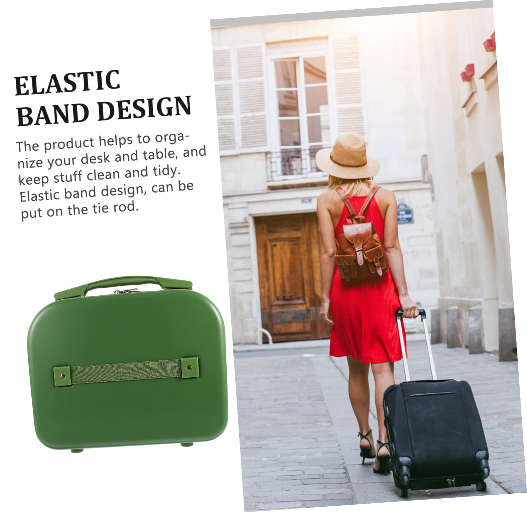 FRCOLOR Organizzatore per Trucco Grande Capacità 14 Pollici Custodia Rigida per Trucco Portatile Beauty Case da Viaggio Scomparti per Casa Ufficio Scuola