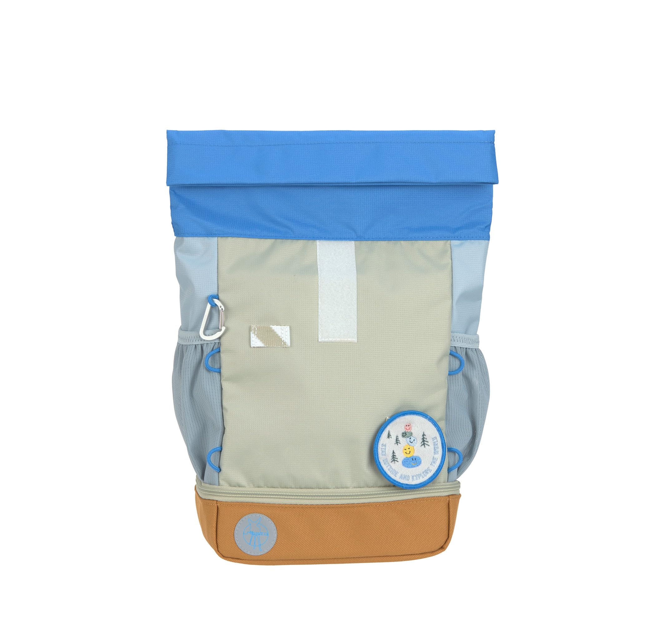 Lässig Zaino per l'asilo Zaino per bambini Rolltop con fascia toracica idrorepellente, 11 litri/Mini Rolltop Backpack Sunny Explorer green/blue