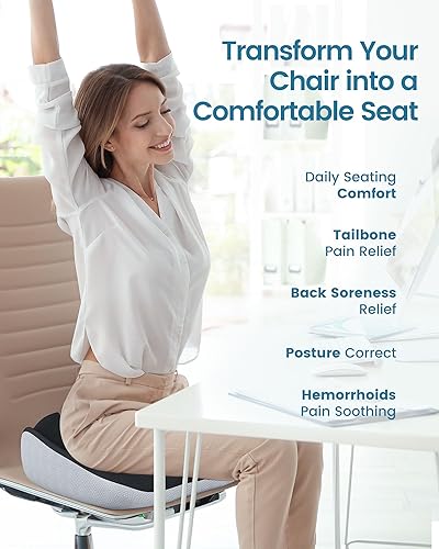 Miniatura 5 de Cojín de asiento multifunción con inserto extraíble para sentarse por mucho tiempo, cojín ergonómico para silla de oficina para hemorroides,