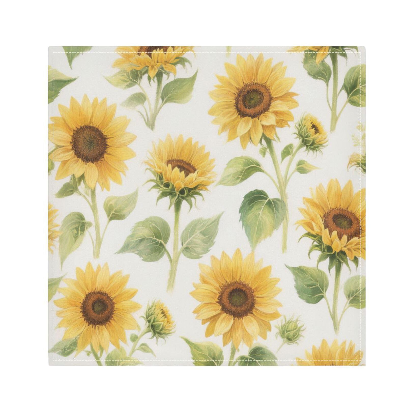Ttgoth Sunflower Cloth Napkin Set of 6 Washable & Reusable Dinner Napkins for Dining Table, Banquets, Wedding, Party, 50x50 cm