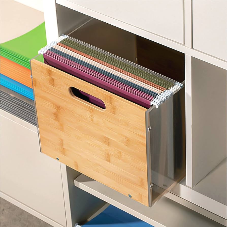 Amazon.com: Sbanmao Clear Acrylic File Box Organizer, Bamboo