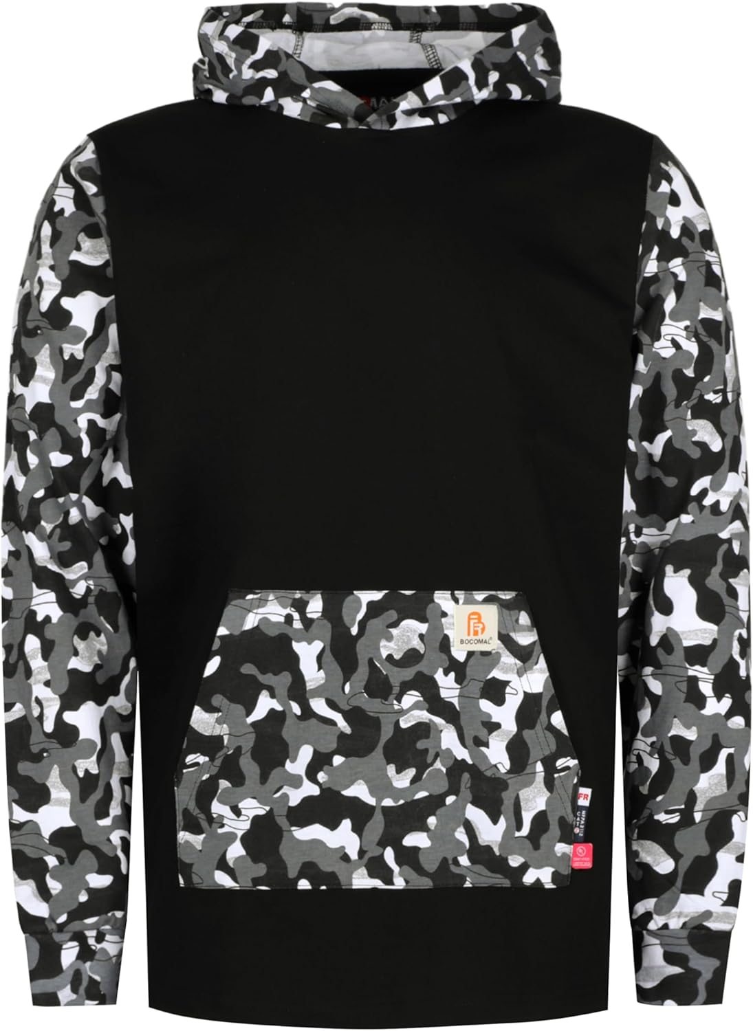 BOCOMAL FR Hooded T Shirts Kangaroo Pocket Fire Resistant Summer Hoodie NFPA2112 CAT2 Flame Retardant FRC Welding Work Shirt