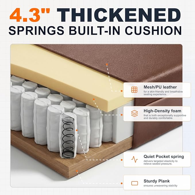 Silla de Oficina Ejecutiva Reclinable con Reposapiés y Sopor miniatura 5