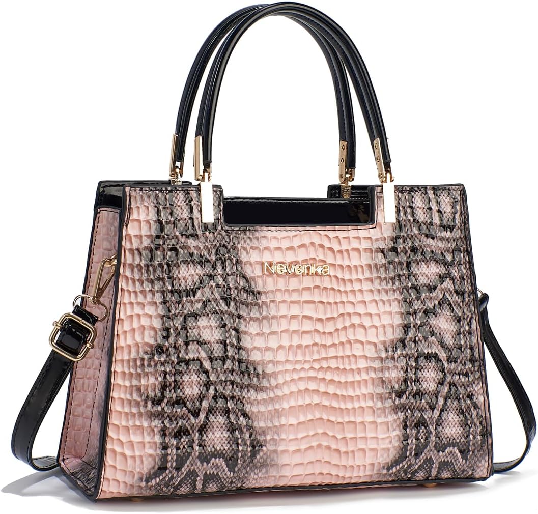 NevenkaWomen's Handbag Crocodile Embossed Pattern Top-Handle Shoulder Bag