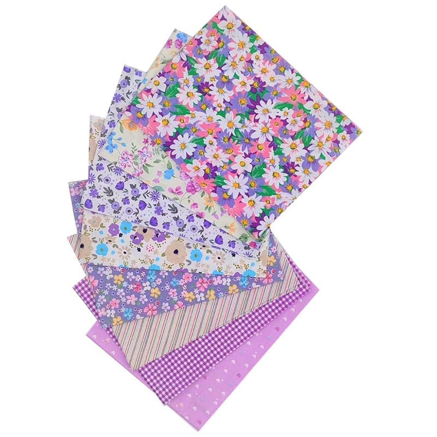 Purple-8 Cotton Craft Fabric Bundles Patchwork,Fabric Fat Quarters Bundle 8Pcs 50 X 40Cm Fat Squares Sewing Patchwork Different Pattern Cloths Diy Scrapbooking Artcraft (Purple-8)