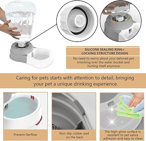 Miniatura 10 de Dispensador automático de agua para perros, dispensador de agua prémium para mascotas, alimentador de agua de gran capacidad para gatos y perros,