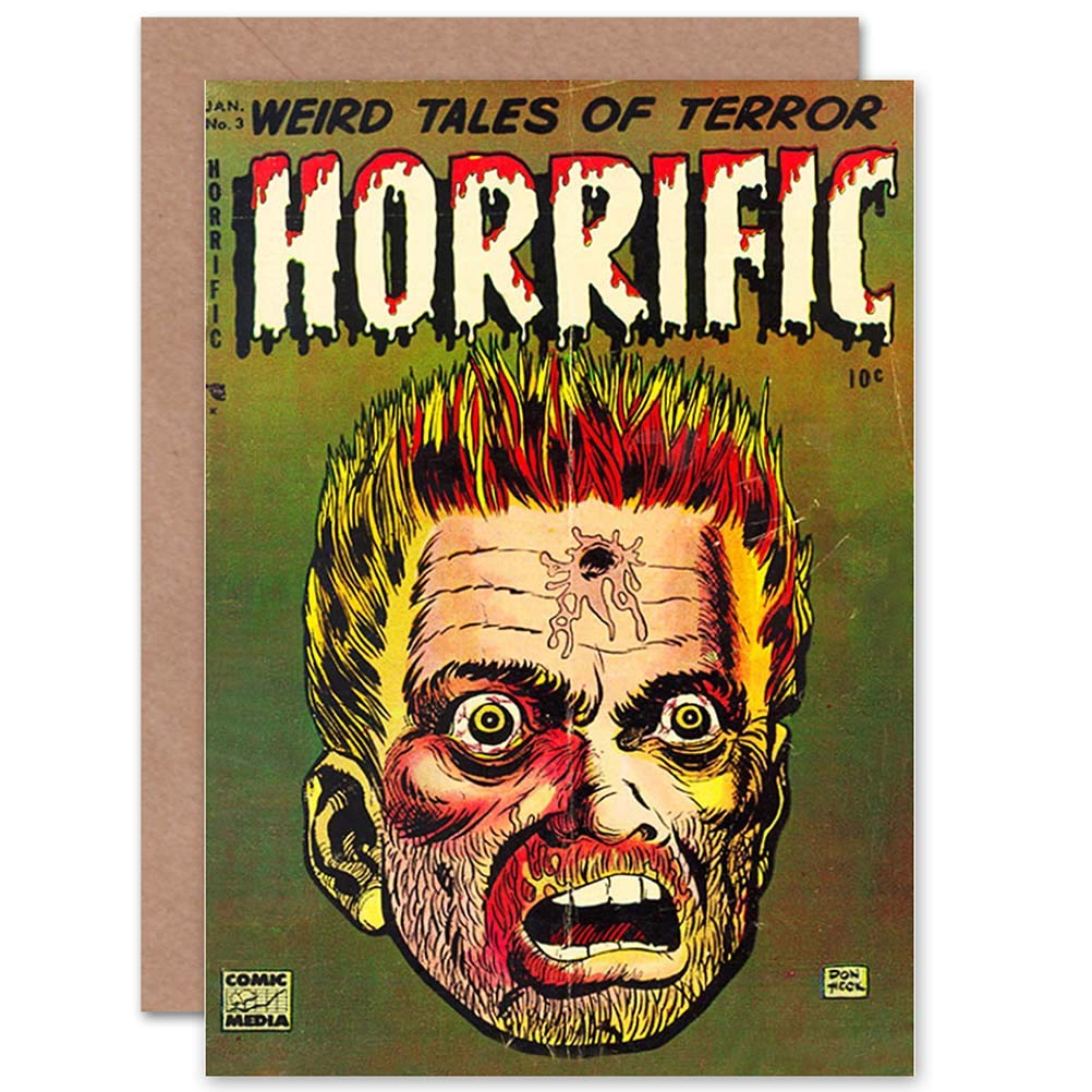 Wee Blue Coo GREETINGS CARD BIRTHDAY GIFT COMICS WEIRD TALES OF TERROR HORRIFIC 01