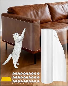 Cat Scratch Sofa Furniture Protector - 1 Roll Clear PET 43 x 300 cm