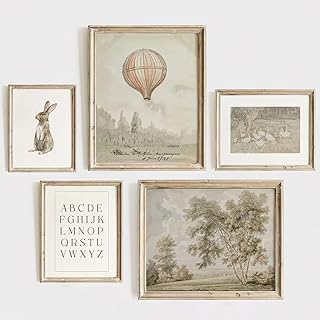 Vintage Nursery Wall Art Children Room Canvas Wall Decor Country Posters...