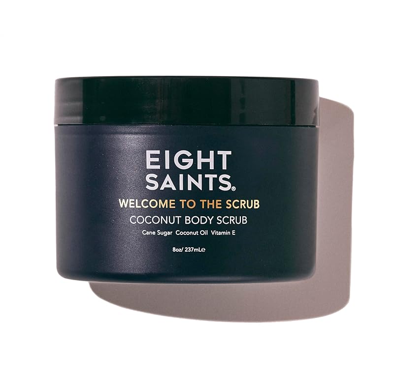 Eight Saints Esfoliante corporal de açúcar com óleo de coco e vitamina E, 227 g