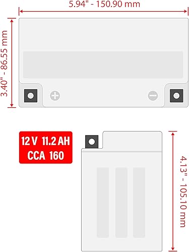 Miniatura 2 de Caltric Agm - Batería compatible con Honda Vt750C2B Vt-750C2B Shadow Phantom 750 2010-2016