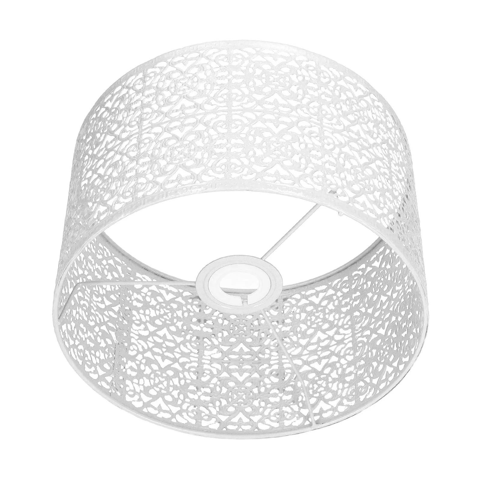 Luxemetals White 1Pcs Hollow Out Metal Lamp Shade For E27 E14 Bulbs(White)