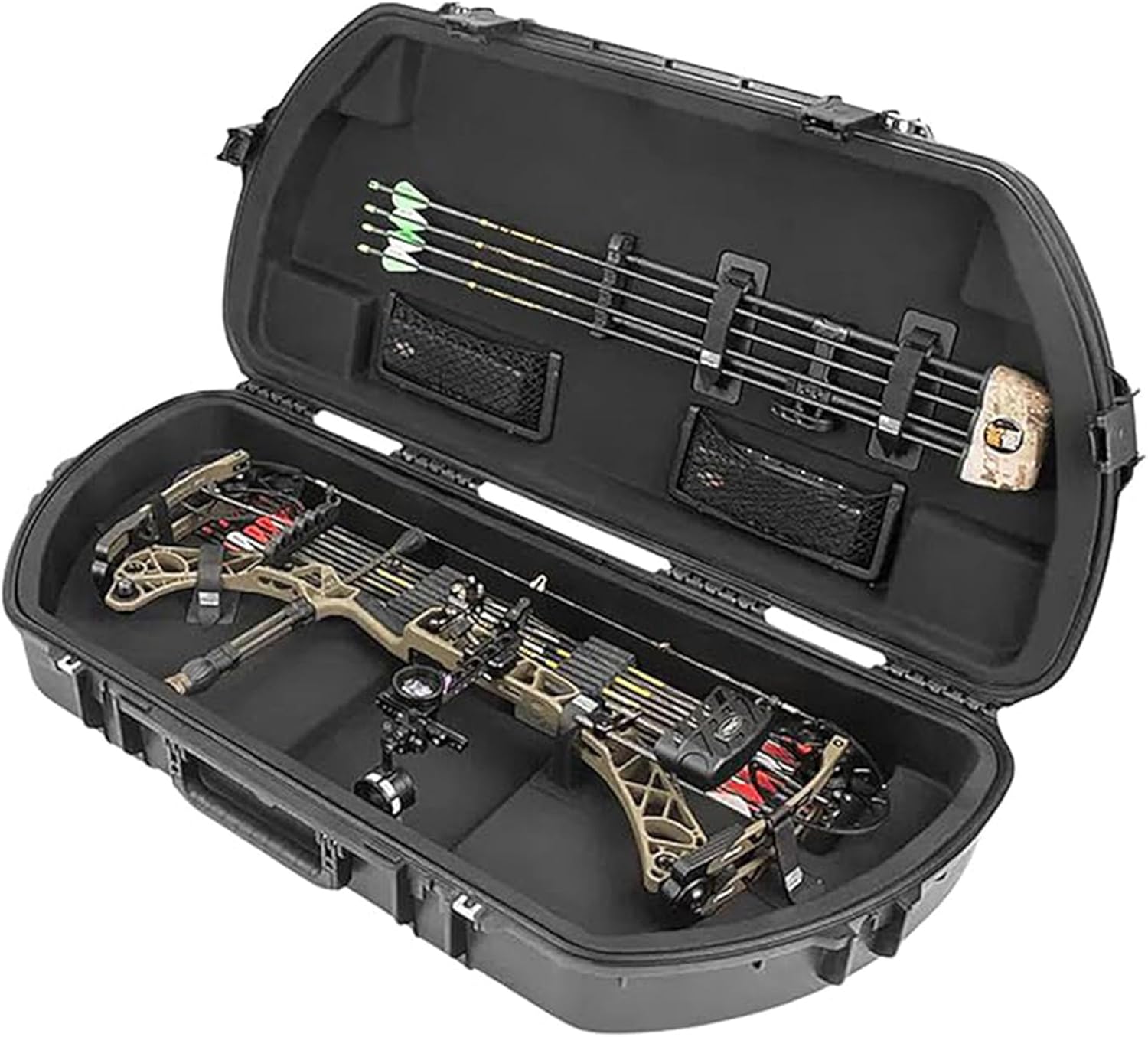 SKB Hard Protective Storage Case for Archery Bow and Arrows, iSeries Shaped Bow Case - Quiver Holder and Gear Box for Hunting Accessories