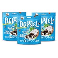 Vista 31 de DORREL - Dátiles cubiertos de chocolate negro belga (Medjool) con relleno de cacahuetes salados, bocadito de chocolate vegano de alta energía