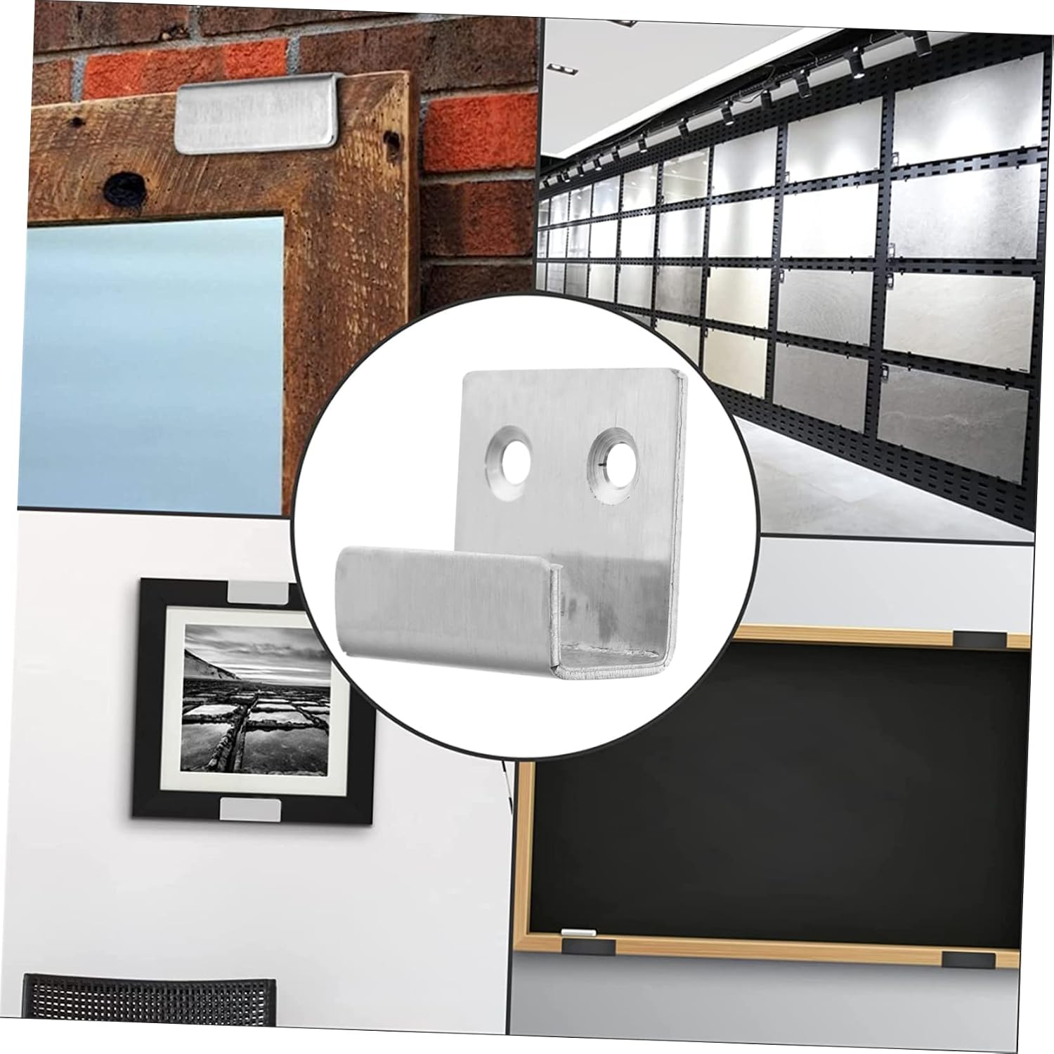 10pcs Tile Pendant Frameless Picture Frame Black Hardware Heavy Duty Clothes Rack Mirror Wall Mount Brackets Plate Hangers Steel Tile Bracket Frame Picture Frame Corner Fasteners