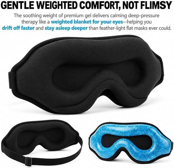 Cooling Gel Eye Mask for Puffy Eyes, 3D Contoured Fit Cold Compress