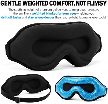 Cooling Gel Eye Mask for Puffy Eyes, 3D Contoured Fit Cold Compress