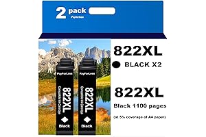 822XL Remanufactured for Epson 822XL Ink Cartridges for Epson 822 XL T822 Printer, 2 Black